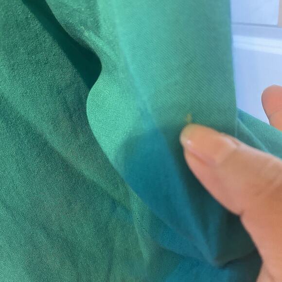 Fridaze Top Womens L 100% Linen Green Collared Button Up Shirt Jacket Lagenlook - Picture 10 of 10